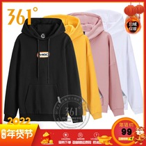 361 Degree Womens sweater autumn and winter New 361 plus velvet warm hooded pullover sweater trend sportswear women