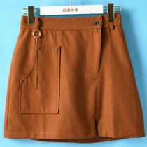 Di series winter clothes age reduction and thin~High waist A-line short skirt skirt 067 cut label