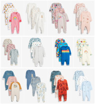 (spot) UK next spring and autumn male and female baby baby long sleeve pure cotton wrap feet one-piece pyjamas climbing clothes