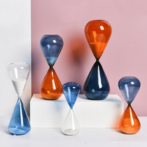 SAUMUR creative personality bicolor glass hourglass swing piece timer 30 min TV cabinet office adornment