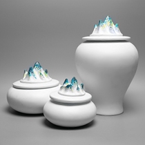 Modern Nordic New Chinese Creative Hand Painted Storage Tank Swing Piece Home Living Room TV Cabinet Wine Cabinet Xuanguan Adornment