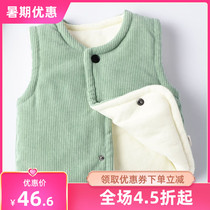  Childrens corduroy vest outer wear winter boys baby silk cotton vest baby inner wear thick warm vest winter style