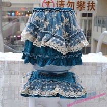 Water dispenser cover Dust Cover Lace Cloth Art Drinking Water Dispenser Hood Blue Upscale Two Sets Upscale Suede Can Be Set Up.