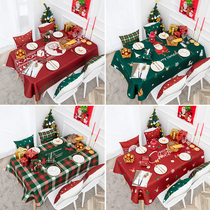 New Years Christmas celebration dining table tablecloth square table round table cover thickened waterproof cotton linen coffee table cloth tablecloth