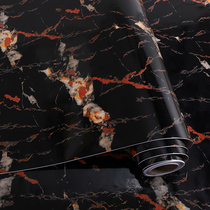 Black gold thick imitation marble sticker self-adhesive wallpaper waterproof kitchen countertop table stone marble wall panel