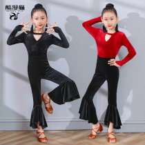 Girls Latin Long Sleeve Spring and Autumn Dance Clothing Childrens Latin Competition Regulations for Girls Latin Standard Clothing