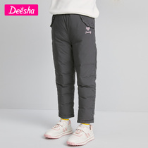 Desa girl down pants 2021 Winter new childrens thick pants in big children casual pants official brand store