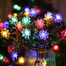 Cherry waterproof flashing small lights Flashing lights Colorful garden lights Solar LED string Garden decoration tree light string