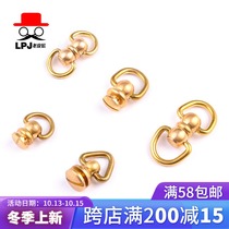 Pure copper rotating monk head 8-shaped ring D ring triangular ring double-ended connecting ring bell lifting ring can rotate rotating nail