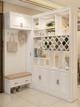 Simple and modern foyer entrance cabinet corner one-piece hollow shoe cabinet wine cabinet partition cabinet Restaurant locker display cabinet