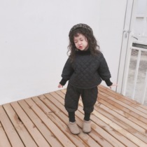 Girls Net red suit foreign Korean childrens clothing winter new boy two sets of cotton clothes tide children thick cotton clothing