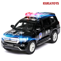  Alloy simulation 6 open door police car toy Toyota cool Luze off-road vehicle siren light childrens boys gift