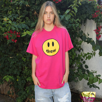 Drew smiley face short sleeve Justin bibomei High Street men and women same FOG cotton loose casual T-shirt Tide brand
