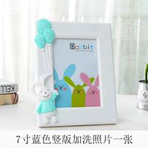 Cute Cartoon Rabbit 7 Inch Photo Frame Shadow Photo Frame 7 Inch Korean Version Children Swing like box Creative photo frame h