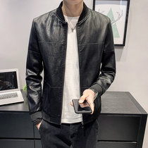 Leather jacket men 2020 new Korean trend handsome motorcycle top baseball collar men jacket D0302