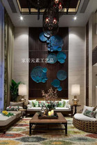 Wrought iron hollow lotus leaf wall hanging lotus Wall pendant wall decoration hotel club soft decoration background wall decoration