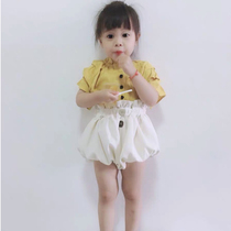 M Mo Bao childrens clothing summer children fried chicken Joker breathable and comfortable beige white bamboo shorts