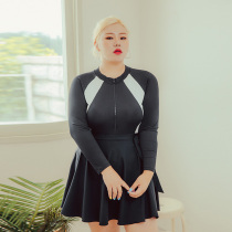 Long-sleeved skirt sunscreen jellyfish clothing womens plus size snorkeling water surf suit Fat MM200 pounds swimsuit sports spa