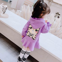 Childrens clothing girls long sleeve dress autumn dress 2020 new long Children Spring and Autumn children skirt coat baby