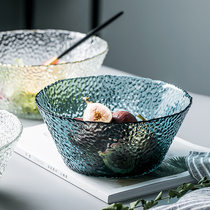 Japanese transparent glass bowl single student creative personality hat fruit salad dessert bowl Net red Nordic large