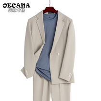 Spring and Autumn New Loose Couples Suit Men Korean Leisure Light Cooked Wind Small Suit Two-piece Tide