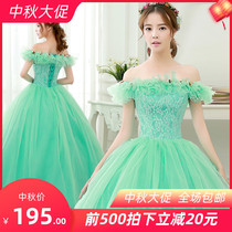 New art Test clothing wedding dress color yarn performance puffy skirt theme wedding stage solo performance long female