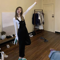 Naughty Adult Braces Jeans Women Spring Autumn 2021 New Ocean Gas High Waisted South Korean Version Loose Reduction Age Straight Drum Pants