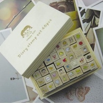 Cute diary small seal happy girl DIY photo album supplies 40 seals Korean creative seal