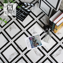 Nordic jazz white tiles Modern black and white tiles retro kitchen wall tiles Bathroom balcony non-slip floor tiles 20