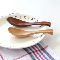 Export Japanese and Korean creative wooden spoon natural log spoon with non-slip spoon spoon spoon hotel restaurant tableware