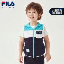 FILA Phila FILA childrens autumn clothing childrens autumn 2021 new fashion pocket cotton sleeveless zipper childrens vest