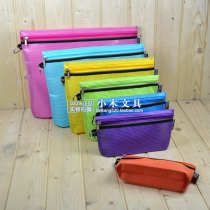 Korean version A4 three-dimensional file bag grid zipper bag grid bag information bag storage bag book bag sorting bag bag