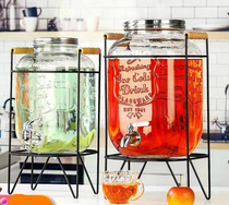 New with tap cooler Kettle Juice Tank Glass Drinks Barrel Lemon Cold Kettle Large Capacity Coke Barrel Container