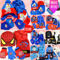 Spider-Man Iron Man Peter Pan Thomas Bat Captain Altman Hat Scarf Gloves Three Piece Children