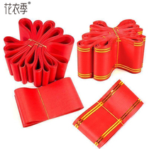 Flower Season Blats Gold Edge Red Blanter Opening Celebration Festival Color Blessing Message Writing Belt