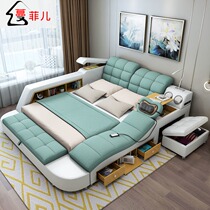 Tatami cloth bed Modern simple massage cloth bed 1 8 meters master bedroom multi-function double bed detachable and washable wedding bed