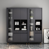 Italian light luxury with door bookcase storage rack simple floor-to-floor study household assembly two-door three-door locker combination