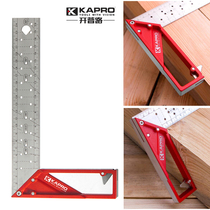  Israel KAPRO stainless steel right angle ruler High precision 45 degree 90 degree woodworking ruler Marking steel ruler scribing angle ruler
