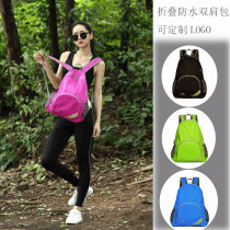 0 outdoor sports foldable mountaineering backpack skin bag mens and womens shoulder bag super light bag Black