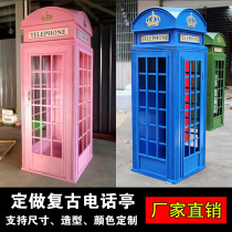 Retro custom European retro red phone booth large soft decoration British industrial style decorative props model