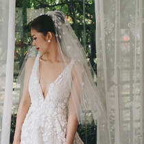 (Floury) sweet and beautiful new meritocratic flower nail beaded bride wedding bride wedding short white photo photo yarn