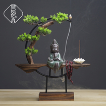 New Chinese Zen Mood Swings small monk Turned Back Incense Stove Home Living Room Desk Tea Room Xuanguan Greet Guests Pine Soft Dress
