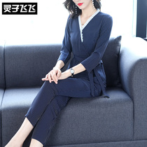2020 Spring new womens fashion Fashion Temperament Famous LIGHT COOKED Career Striped Blouse Pants Two Suits