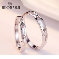Couple rings A pair of commemorative sterling silver simple couple rings Japanese light luxury inseparable Valentines Day gifts for girlfriend