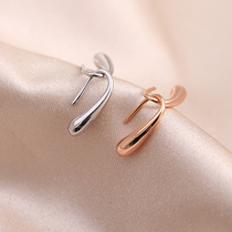 Sleeping without picking earrings female cold wind personality temperament Net red 2020 New Tide silver drops earrings