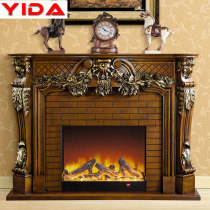 2 meters European fireplace White American TV cabinet Fireplace Heating fireplace Solid wood fireplace Decorative cabinet Fireplace core