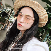 2019ins new Jingtian sunglasses female Korean version of net red sunsun glasses female personality round face box tide