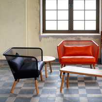 Nordic net red shop Wrought iron sofa Single sofa chair Cafe Dessert shop table and chair combination Balcony leisure card seat