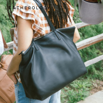 Leatherology Genuine Leather Boat Shaped Hand Travel Bag Tote Bag Woman Large Capacity Business TOTE Soft Leather Big Bag