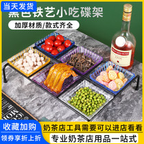 Acrylic Snack Dish Snacks Plastic Disc Dry Fruit Melon Dish Bar Fruit Pan Commercial Creative Pastry Dish